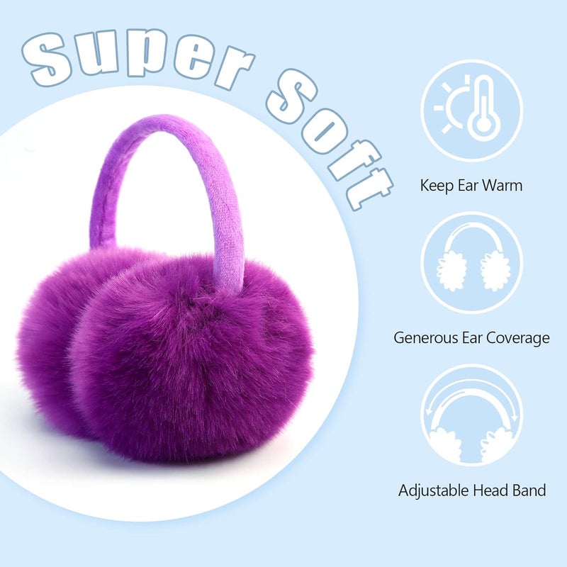 FSTEOE Winter Ear Muffs Women Warm Earmuff Girls Ear Warmers Soft Plush Outdoor Adjustable Ear Cover - Image 4